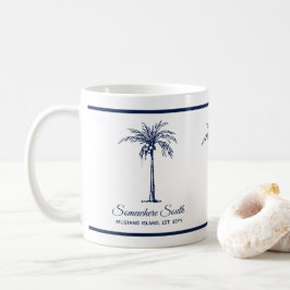 Elegant Blue Handflatan Träd Personlig Kaffemugg