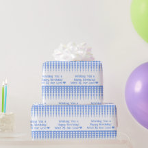 Elegant Blue Heart Tinsels, Personlig Birthday