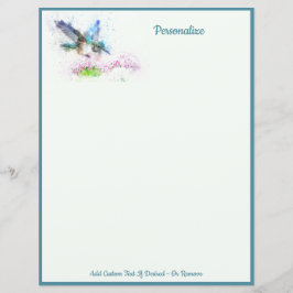 Elegant Blue Hummingbird Personalize WritPaper
