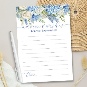 Elegant Blue Hydrangea Advice and Önskemål Card Inbjudningar