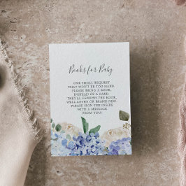 Elegant Blue Hydrangea Baby Shower Bokar för Baby Tilläggskort