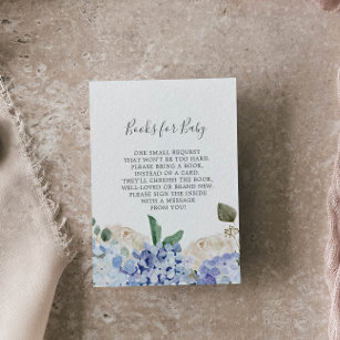 Elegant Blue Hydrangea Baby Shower Bokar för Baby Tilläggskort
