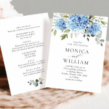 Elegant Blue Hydrangea Blommigt Bröllop alla i ett