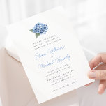 Elegant Blue Hydrangea Blommigt Bröllop Inbjudningar<br><div class="desc">Elegant blå vattenblomma till din inbjudan till Vår eller sommarbröllop. Perfekt för det traditionella, men ändå elegant bröllop, som ni tänker på. Klassiskt serif-teckensnitt med modern skripttypografi. Ursprungliga vattenramverk hittades bara här. Om du vill ha frågor om ändringar i anpassad design som gjorts av designern i oberoende kan du skicka...</div>