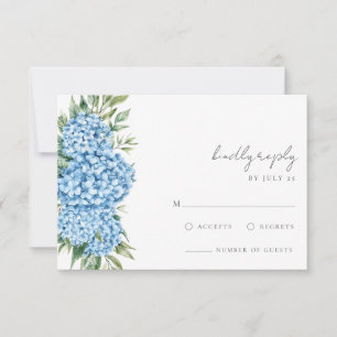 Elegant Blue Hydrangea Blommigt Bröllop OSA Kort