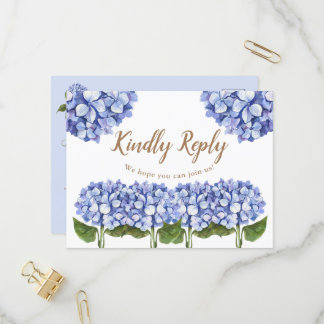 Elegant Blue Hydrangea Blommigt OSA kort