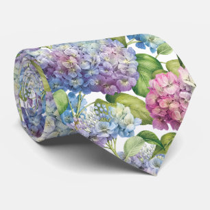 Elegant Blue Hydrangea Blommönster Bröllop Slips