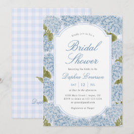 Elegant Blue Hydrangea Bridal Shower Inbjudningar