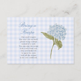 Elegant Blue Hydrangea Bring a Recipe Card Tilläggskort