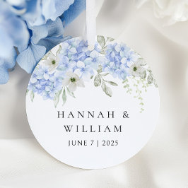 Elegant Blue Hydrangea Bröllop Gåvor Etiketter