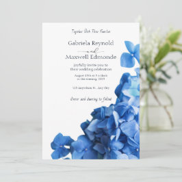 Elegant Blue Hydrangea bröllopsinbjudan Inbjudningar