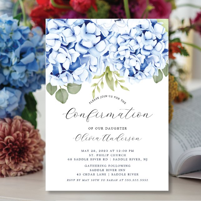 Elegant Blue Hydrangea Conferzation Investigation Inbjudningar (Skapare uppladdad)