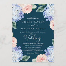 Elegant Blue Hydrangea | flottan Bröllop Inbjudningar