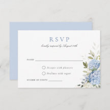 Elegant Blue Hydrangea Greenery Bröllop OSA Card