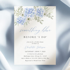 Elegant Blue Hydrangea Inbjudningskort för möhippa