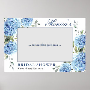 Elegant Blue Hydrangea Möhippa Photo Prop Poster
