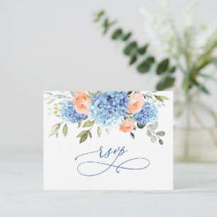 Elegant Blue Hydrangea Ro Bröllop OSA Vykort