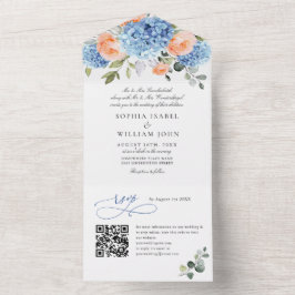 Elegant Blue Hydrangea Rosa  Ro Bröllop