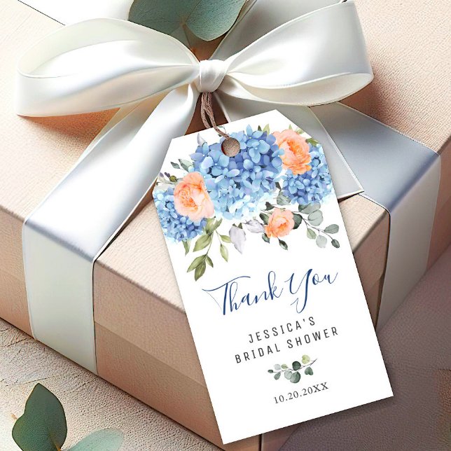 Elegant Blue Hydrangea Rosa  Ro Presentetikett (Skapare uppladdad)