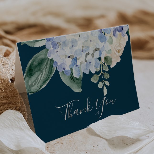 Elegant Blue Hydrangea | Tomt tackkort för flottan (Skapare uppladdad)