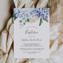 Elegant Blue Hydrangea | Vit doft Inbjudningar