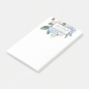 Elegant Blue Hydrangea Vit Post-it Block