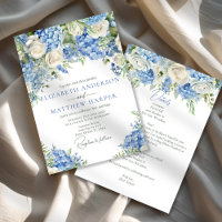 Elegant Blue Hydrangea Vit ros Blommigt Bröllop