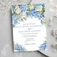 Elegant Blue Hydrangea Vit ros Blommigt Bröllop