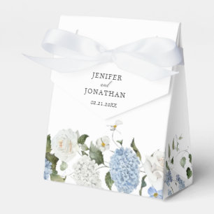 Elegant Blue Hydrangea Vit ros Blommigt Bröllop Presentaskar