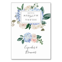 Elegant Blue Hydrangea | Vita livsmedelsetiketter  Bordsnummer