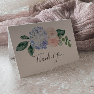 Elegant Blue Hydrangea Vitt tackkort