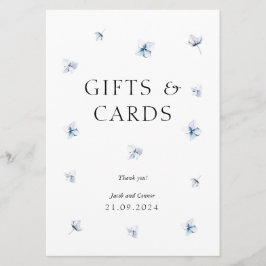 Elegant Blue Hydrangea Wedding Gifts & Cards Sign Inbjudningar
