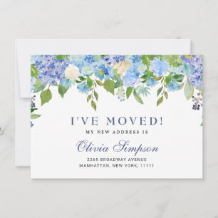 Elegant Blue Hydrangeas Blommigt annonskort Meddelande