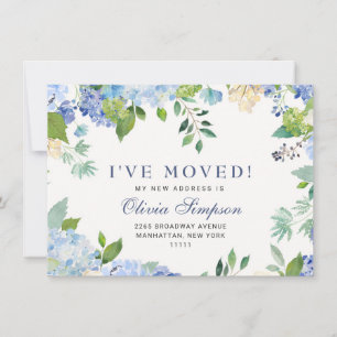 Elegant Blue Hydrangeas Blommigt annonskort Meddelande