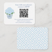 Elegant Blue Hydrangeas QR Code Möhippa OSA