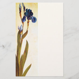 ELEGANT BLUE IRIS-Blommigt Brevpapper