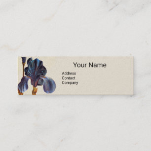 ELEGANT BLUE IRIS Monogram Mini Visitkort