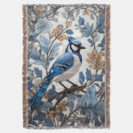 Elegant Blue Jay William Morris Inspired Filt