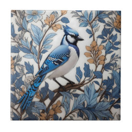 Elegant Blue Jay William Morris Inspired Kakelplatta
