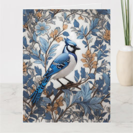 Elegant Blue Jay William Morris Inspired Kort