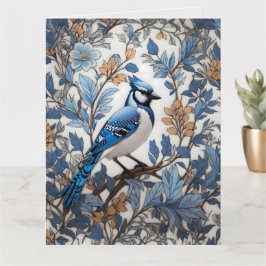 Elegant Blue Jay William Morris Inspired Kort