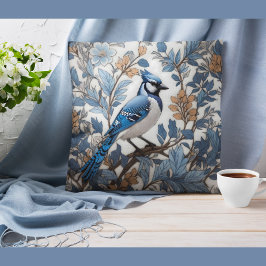 Elegant Blue Jay William Morris Inspired Kudde