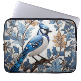 Elegant Blue Jay William Morris Inspired Laptop Fodral