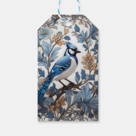 Elegant Blue Jay William Morris Inspired Presentetikett