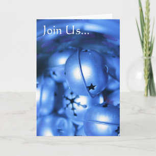 Elegant Blue Jingle Bell Helgdag Inbjudan