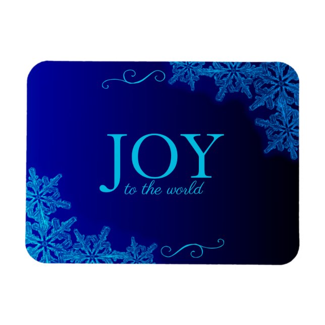Elegant Blue Joy Snowflake Flexible Photo Magnet (Horisontell)