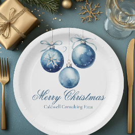 Elegant Blue jul Ornaments Company Party