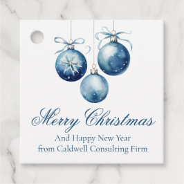 Elegant Blue jul Ornaments Company Party Gåvor Etiketter