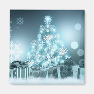 Elegant Blue Julgran Helgdag Gips Magnet