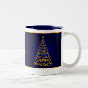 Elegant Blue Julgran Mugg